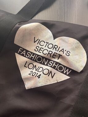 Victoria's Secret Duffle Bag - Black Weekender with London Fashion Show Logo